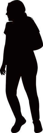 a girl body silhouette vectorのイラスト素材