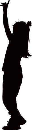 a girl body silhouette vectorのイラスト素材