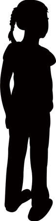 a girl body silhouette vectorのイラスト素材