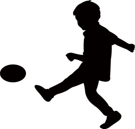 a boy body silhouette vectorのイラスト素材