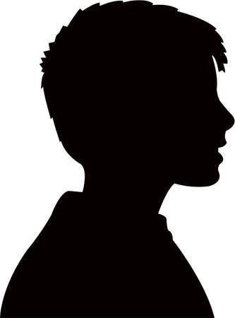 a boy head silhouette vectorのイラスト素材
