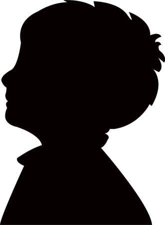 a boy head silhouette vectorのイラスト素材