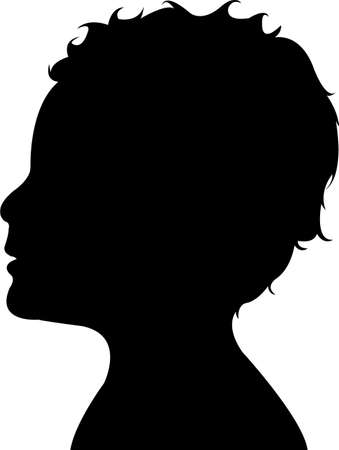 a boy head silhouette vectorのイラスト素材
