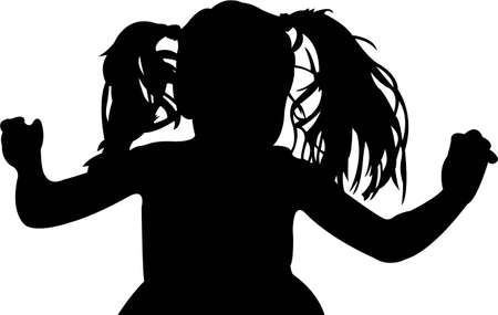 a girl head silhouette vectorのイラスト素材