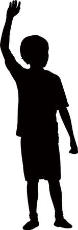 a boy body silhouette vectorのイラスト素材