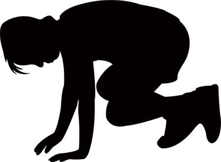 a girl body silhouette vectorのイラスト素材