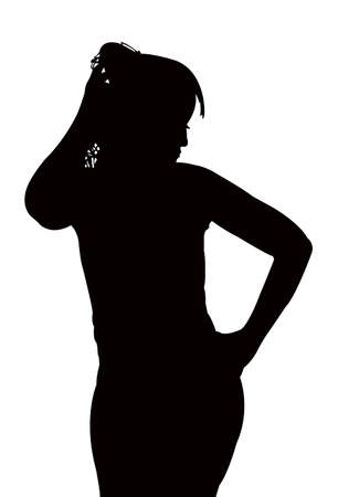 a woman body silhouette vectorのイラスト素材