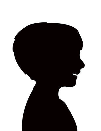 a boy head silhouette vectorのイラスト素材