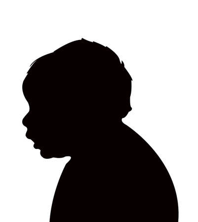 a baby head silhouette vectorのイラスト素材