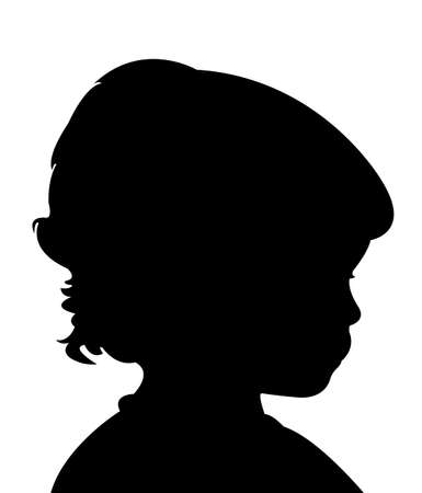 a girl head silhouette vectorのイラスト素材