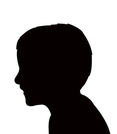 a boy head silhouette vectorのイラスト素材