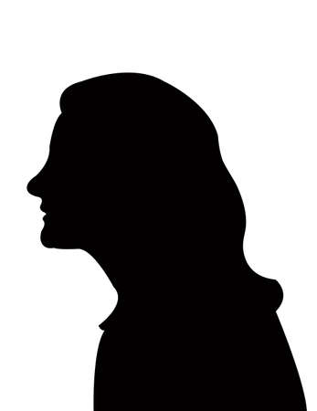 a woman head silhouette vectorのイラスト素材