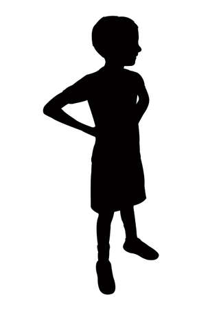 a boy body silhouette vectorのイラスト素材