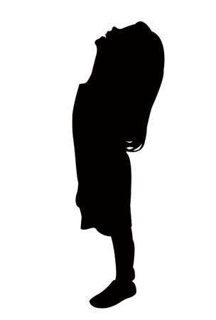 a girl body silhouette vectorのイラスト素材
