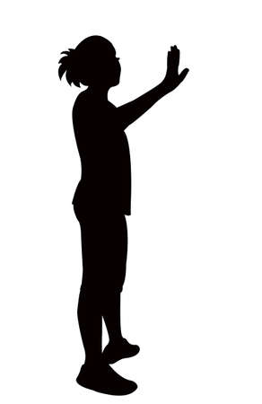 a young woman silhouette vectorのイラスト素材
