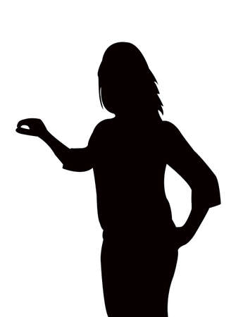 a woman body silhouette vectorのイラスト素材