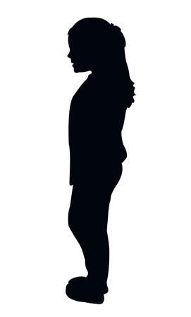 a girl standing body silhouette vectorのイラスト素材