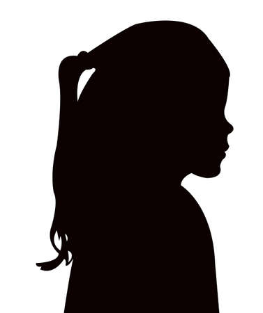 a girl head silhouette vectorのイラスト素材