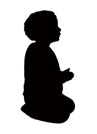 a boy body silhouette vectorのイラスト素材