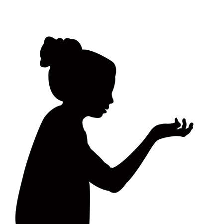 a girl head silhouette vectorのイラスト素材