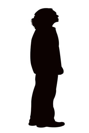 a young man body silhouette vectorのイラスト素材