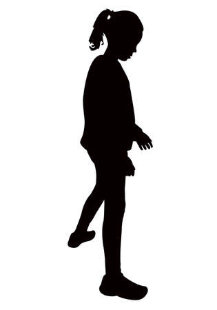 a girl body silhouette vectorのイラスト素材