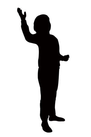 a child body silhouette vectorのイラスト素材