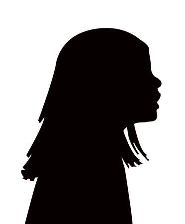 a girl head silhouette vectorのイラスト素材