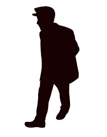 a man walking body silhouette vectorのイラスト素材