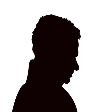 a man head silhouette vectorのイラスト素材