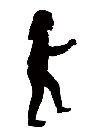 a girl walking body silhouette vectorのイラスト素材