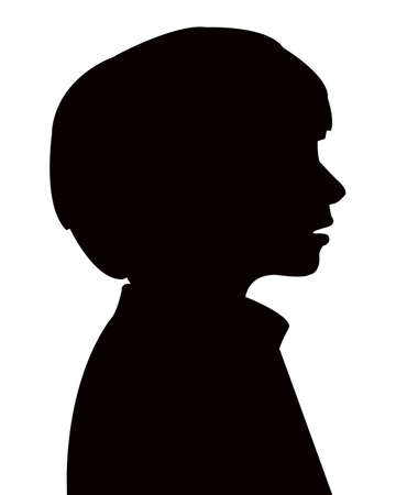 a boy head silhouette vectorのイラスト素材