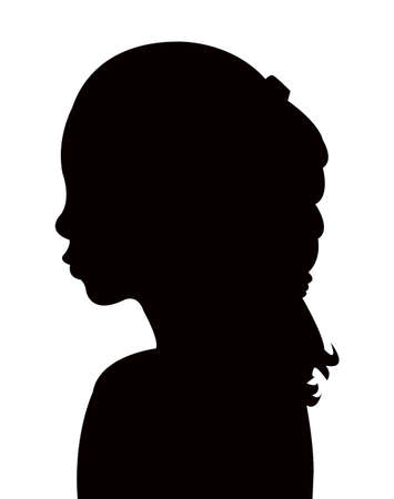 a girl head silhouette vectorのイラスト素材