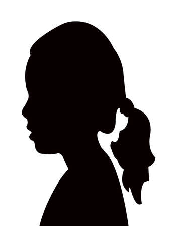 a girl head silhouette vectorのイラスト素材