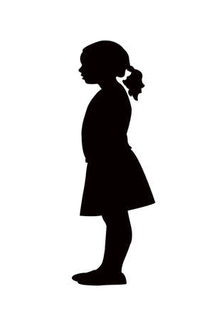 a girl standing body silhouette vectorのイラスト素材