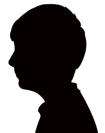 a boy head silhouette vectorのイラスト素材