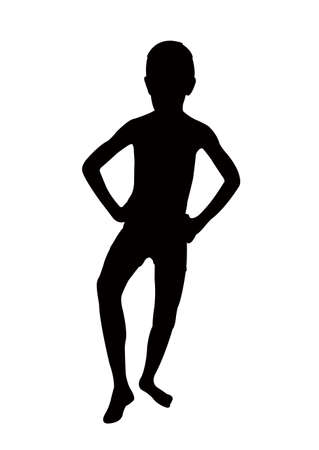 a boy body silhouette vectorのイラスト素材