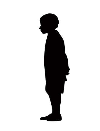 a boy standing body silhouette vectorのイラスト素材
