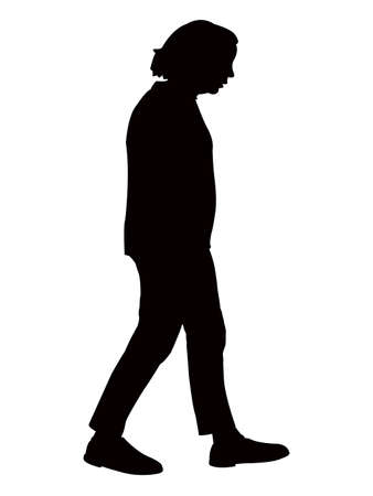 a woman walking body silhouette vectorのイラスト素材