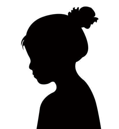 a girl head silhouette vectorのイラスト素材