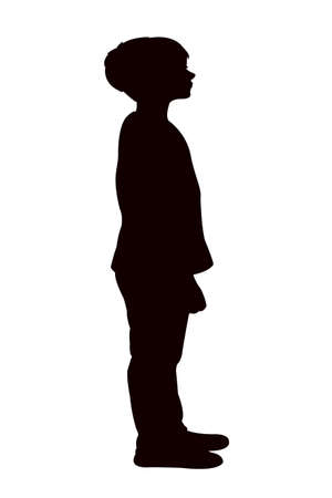 a boy standing body silhouette vectorのイラスト素材