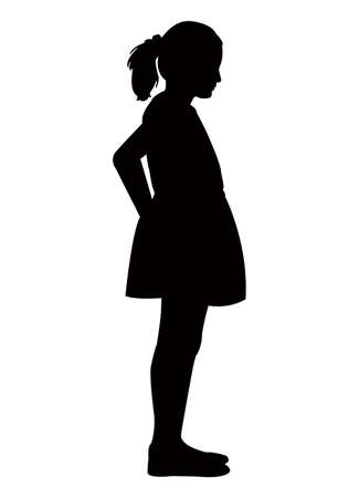 a girl standing body silhouette vectorのイラスト素材