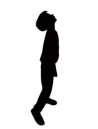 a boy body silhouette vectorのイラスト素材