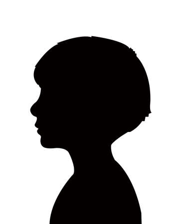 a boy head silhouette vectorのイラスト素材
