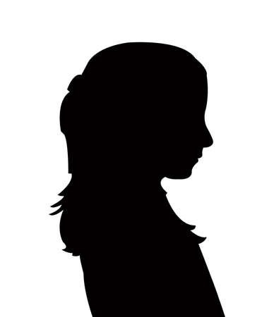 a girl head silhouette vectorのイラスト素材