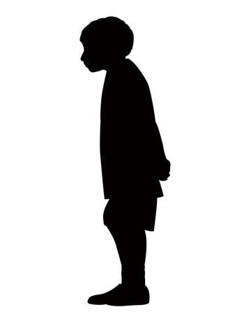 a boy body silhouette vectorのイラスト素材