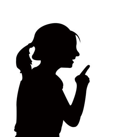 a girl head silhouette vectorのイラスト素材