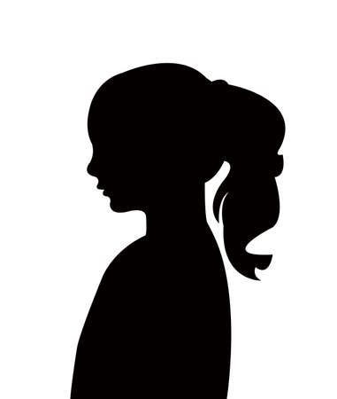 a girl head silhouette vectorのイラスト素材