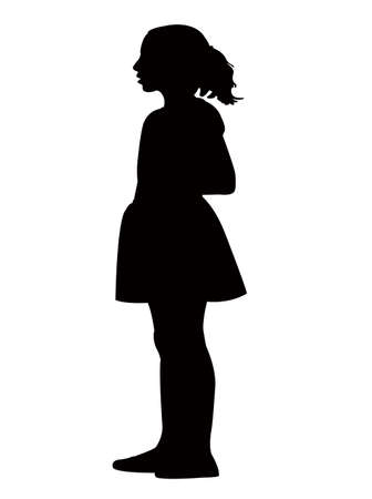 a girl body silhouette vectorのイラスト素材