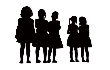 girls body silhouette vectorのイラスト素材